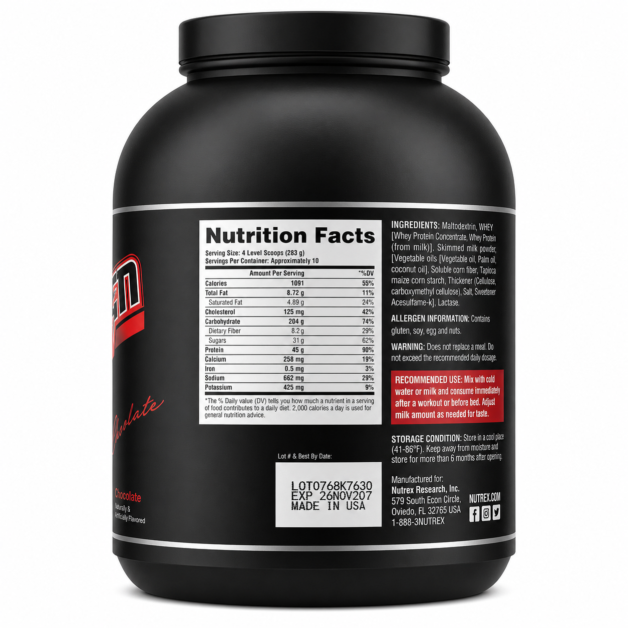Гейнер Mass Infusion Nutrex 2.7кг — изображение 2
