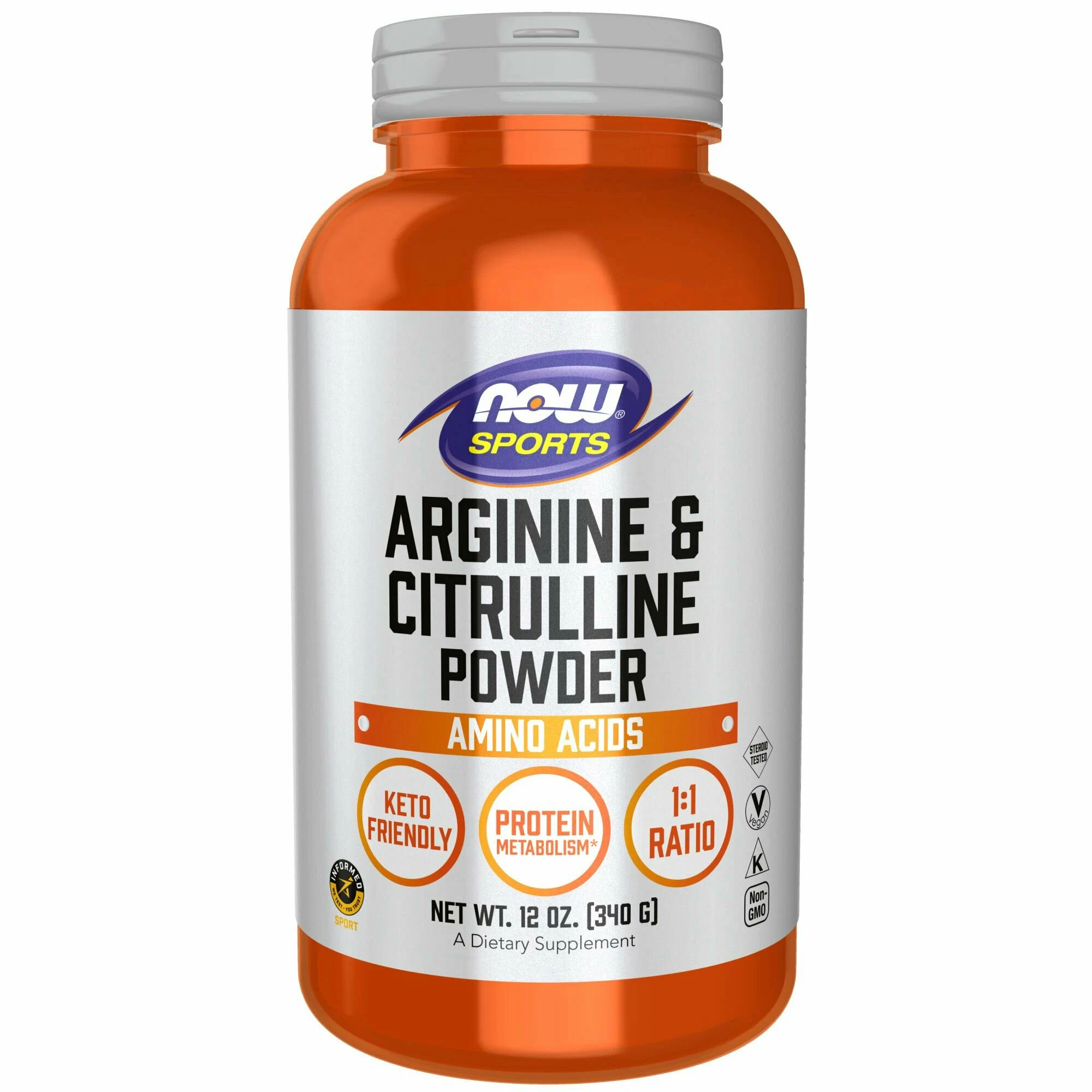 arginine & citrulline powder now 340гр