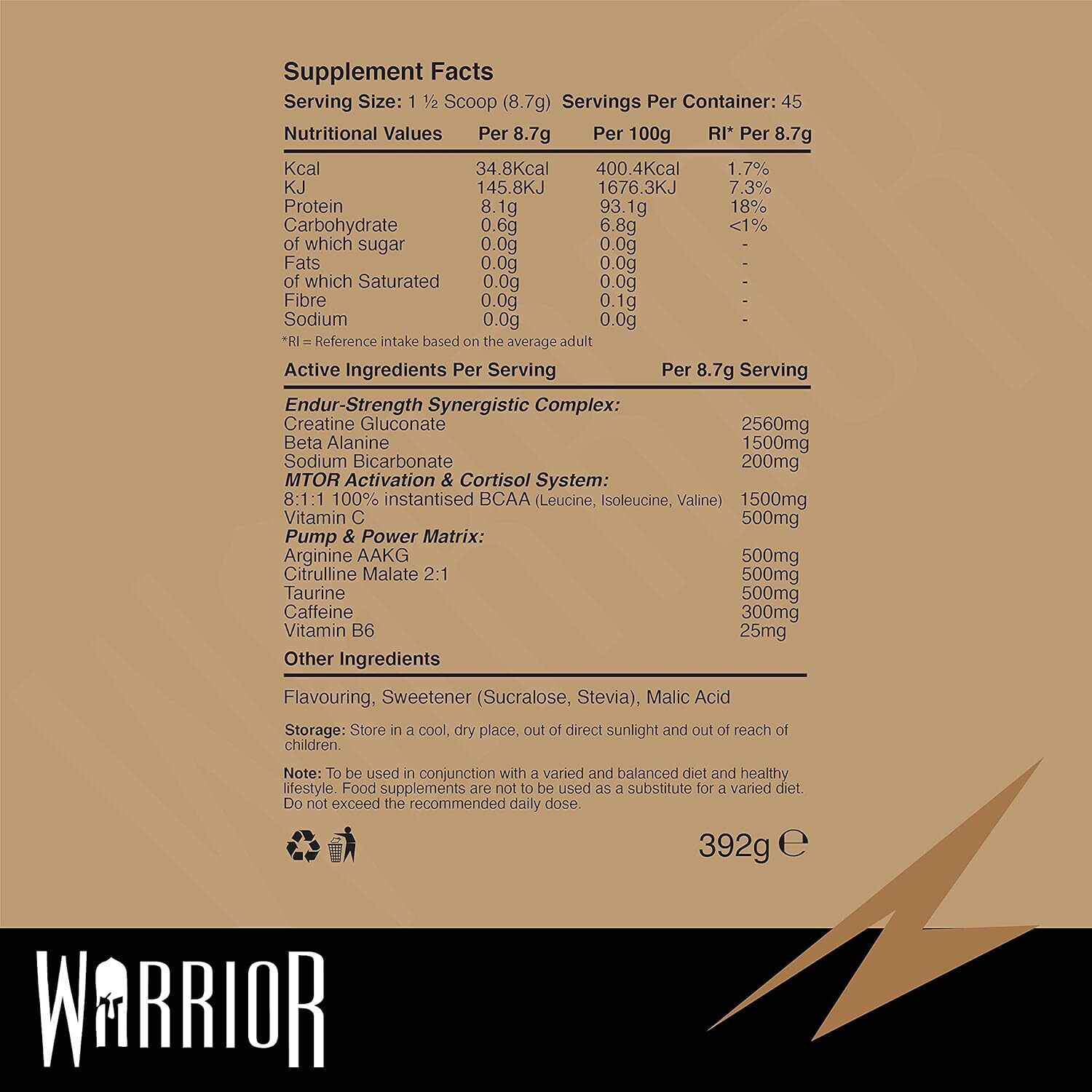 pre workout warrior rage 45 порц.