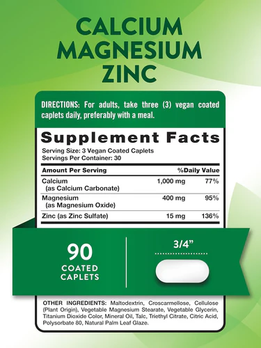 calcium+mg+zinc nature's truth 90 капс.