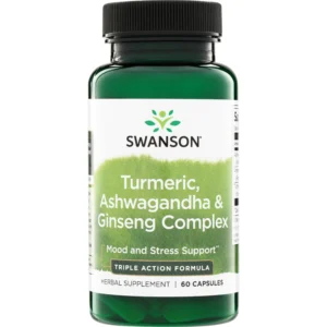 Комплекс ашваганда, куркума и женьшень Swanson 60 капс.