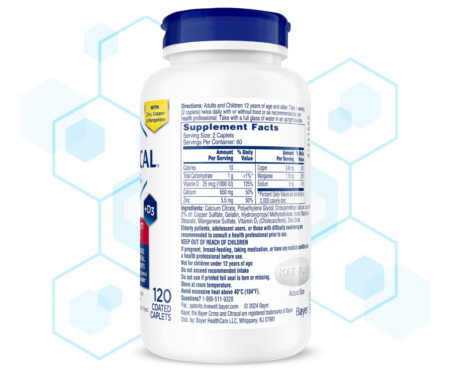 Витаминный комплекс CITRACAL Maximum Plus BAYER 280 табл. — изображение 2