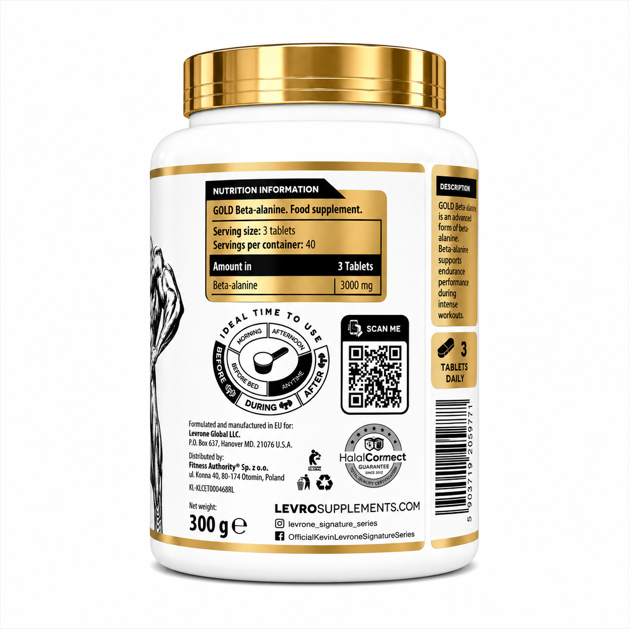 Beta-Alanine Gold Kevin Levrone 120 табл. — изображение 2