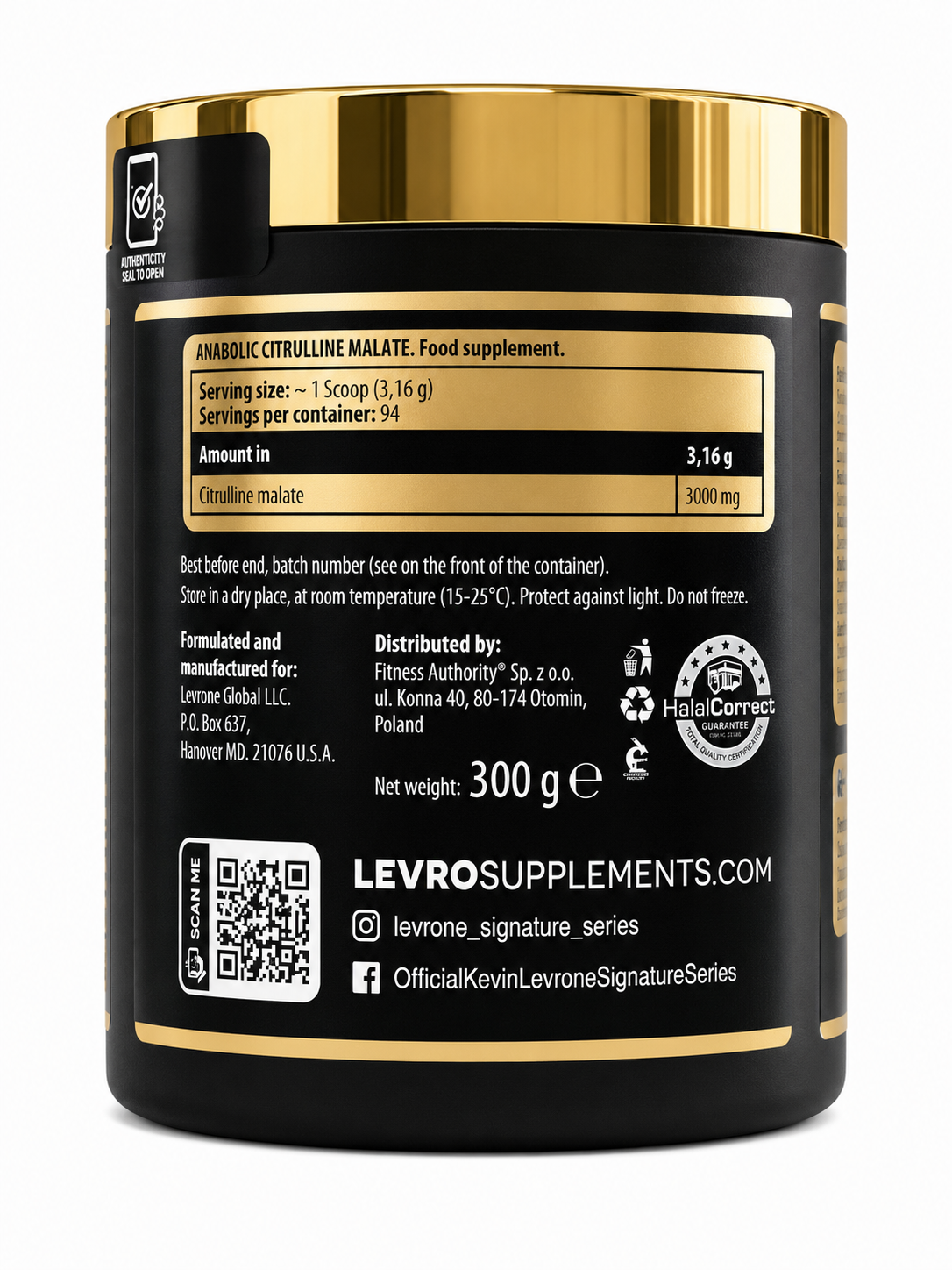 Kevin Levrone Anabolic Citrulline Malate 300гр. — изображение 2