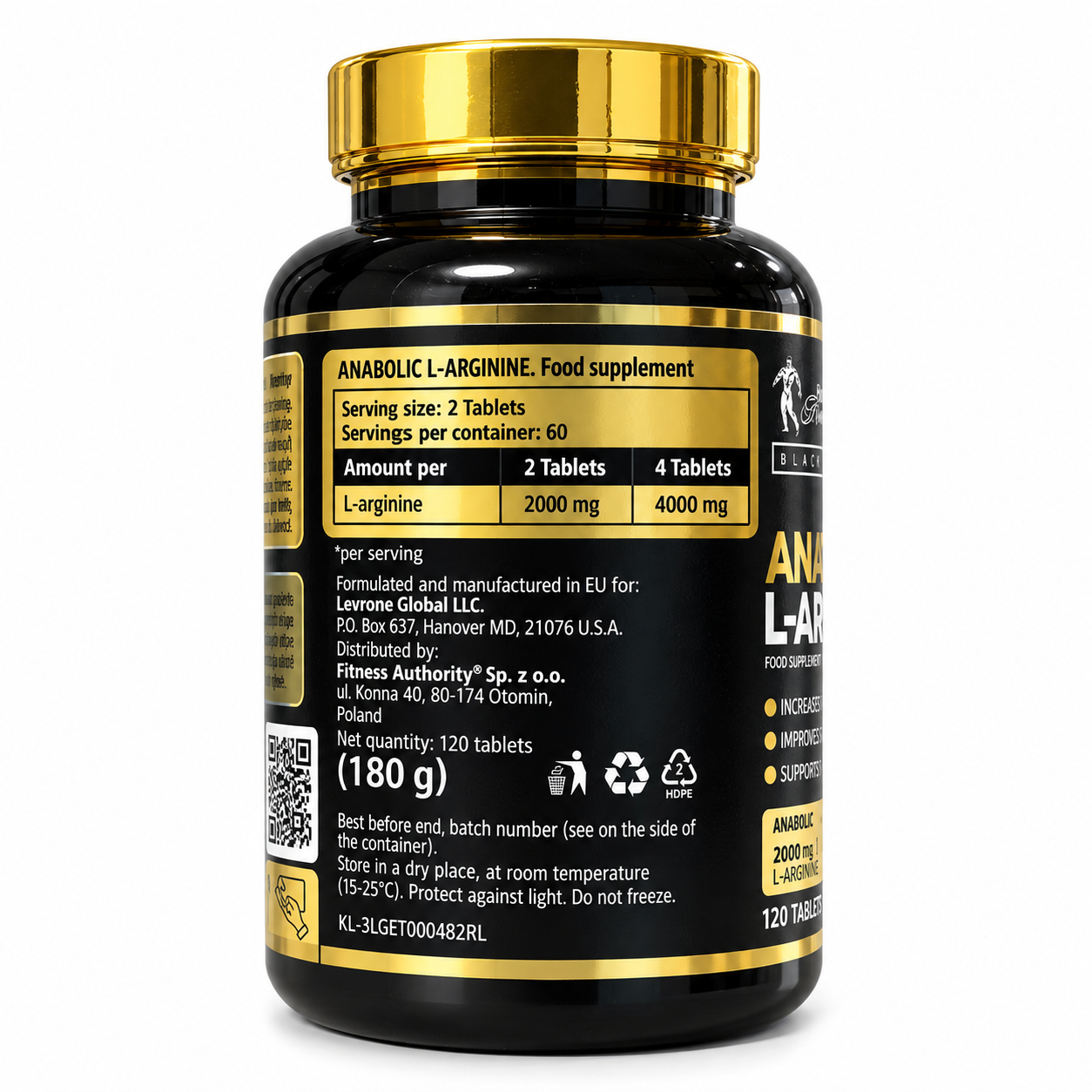 Аргинин Anabolic Kevin Levrone 120 табл. — изображение 2